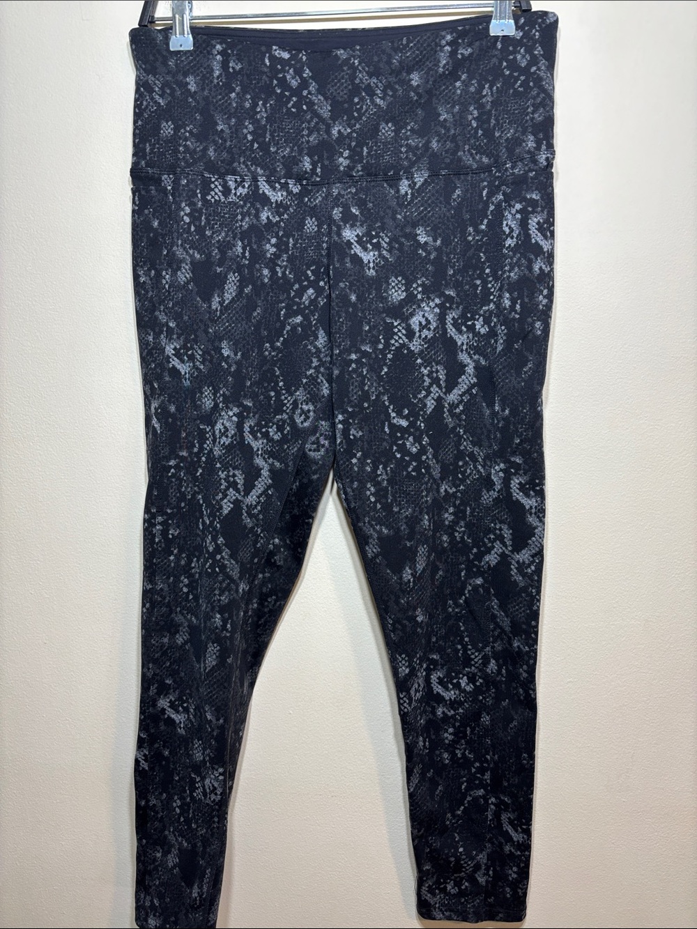 Tuff Athletics Black Snake-Print High-Waist Leggings
